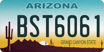 AZ license plate BST6061