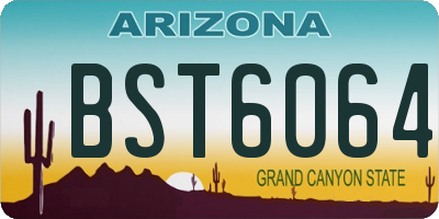 AZ license plate BST6064