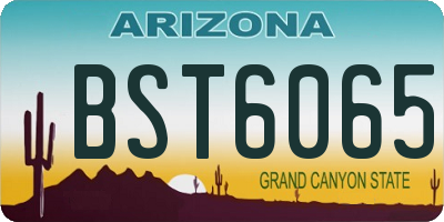 AZ license plate BST6065