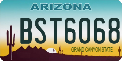 AZ license plate BST6068