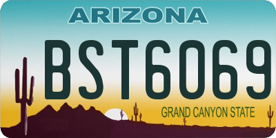 AZ license plate BST6069