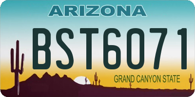 AZ license plate BST6071