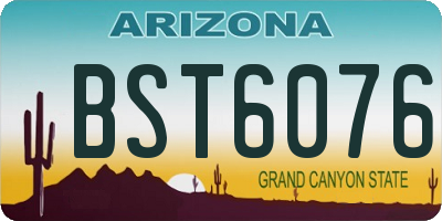 AZ license plate BST6076