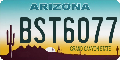 AZ license plate BST6077