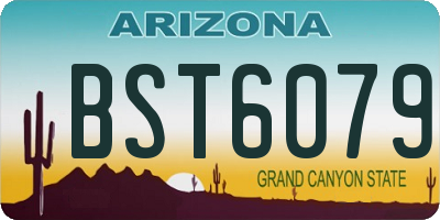 AZ license plate BST6079