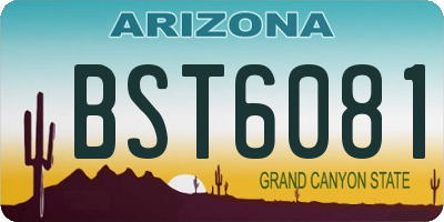 AZ license plate BST6081