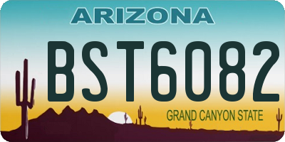 AZ license plate BST6082