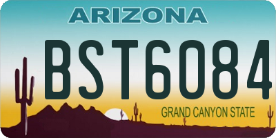 AZ license plate BST6084