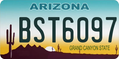 AZ license plate BST6097