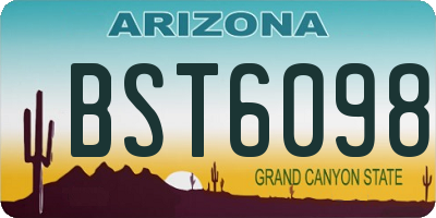 AZ license plate BST6098
