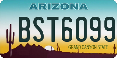 AZ license plate BST6099