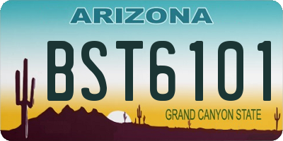 AZ license plate BST6101