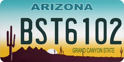 AZ license plate BST6102