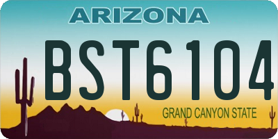 AZ license plate BST6104