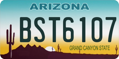 AZ license plate BST6107