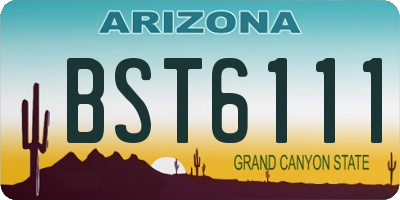 AZ license plate BST6111