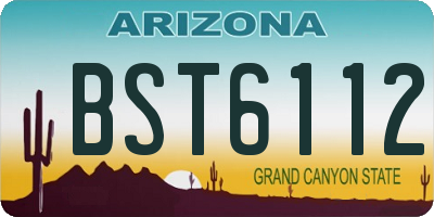 AZ license plate BST6112