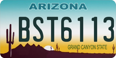 AZ license plate BST6113