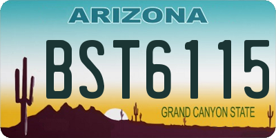 AZ license plate BST6115