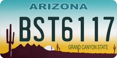 AZ license plate BST6117