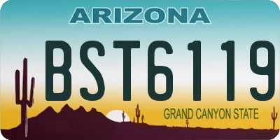 AZ license plate BST6119