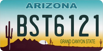 AZ license plate BST6121