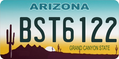 AZ license plate BST6122