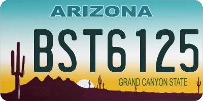 AZ license plate BST6125