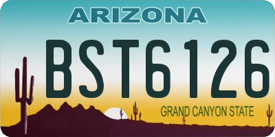 AZ license plate BST6126