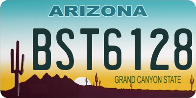 AZ license plate BST6128