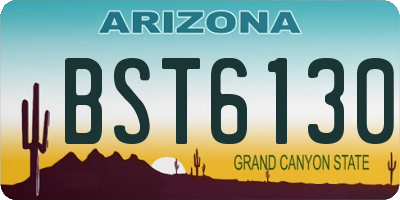 AZ license plate BST6130