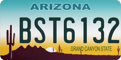 AZ license plate BST6132