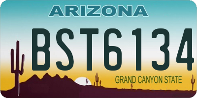 AZ license plate BST6134