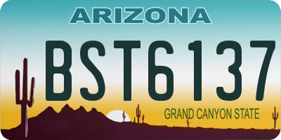 AZ license plate BST6137