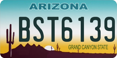 AZ license plate BST6139