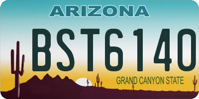 AZ license plate BST6140