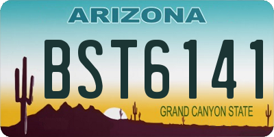 AZ license plate BST6141