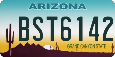 AZ license plate BST6142