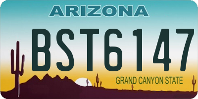 AZ license plate BST6147