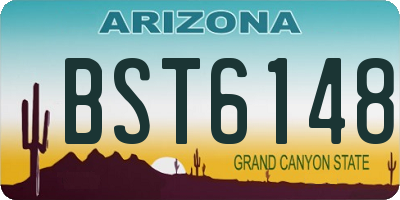 AZ license plate BST6148