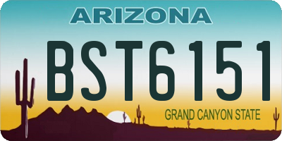 AZ license plate BST6151