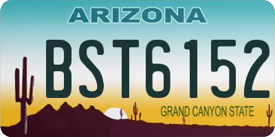 AZ license plate BST6152