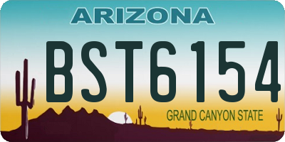 AZ license plate BST6154