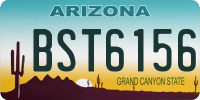 AZ license plate BST6156