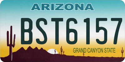 AZ license plate BST6157