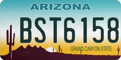 AZ license plate BST6158