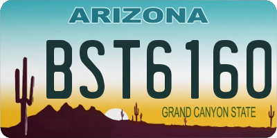 AZ license plate BST6160