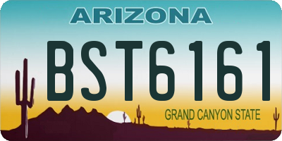 AZ license plate BST6161