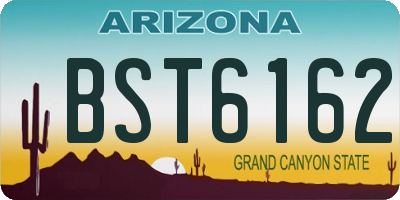 AZ license plate BST6162