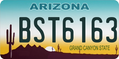 AZ license plate BST6163